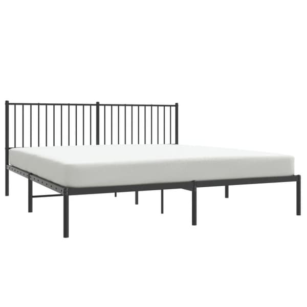 vidaXL sengeramme med sengegavl 180x200 cm metal sort