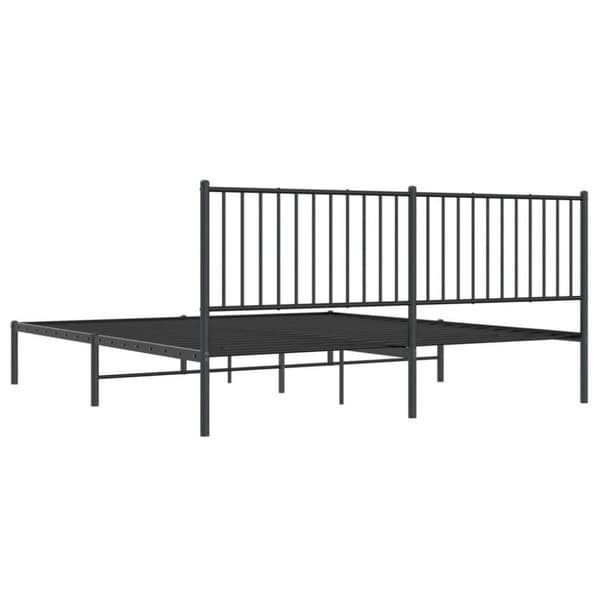 vidaXL sengeramme med sengegavl 180x200 cm metal sort