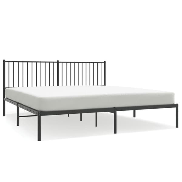 vidaXL sengeramme med sengegavl 180x200 cm metal sort