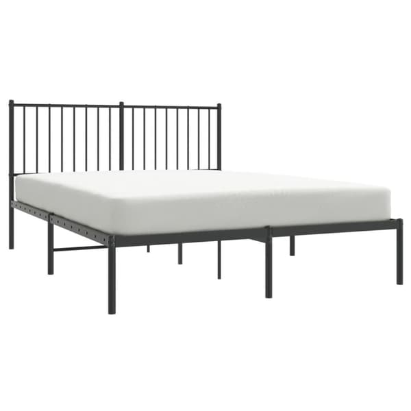 vidaXL sengeramme med sengegavl 140x200 cm metal sort
