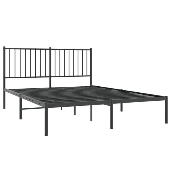 vidaXL sengeramme med sengegavl 140x200 cm metal sort
