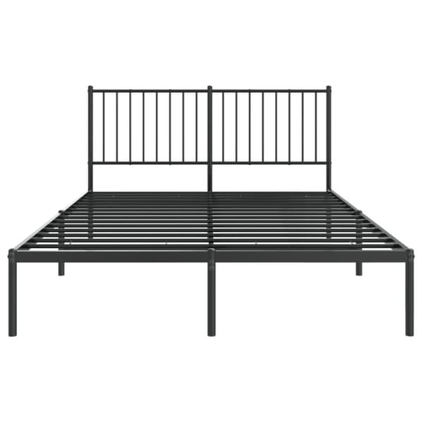 vidaXL sengeramme med sengegavl 140x200 cm metal sort