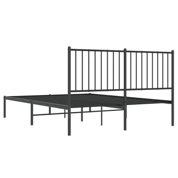 vidaXL sengeramme med sengegavl 140x200 cm metal sort