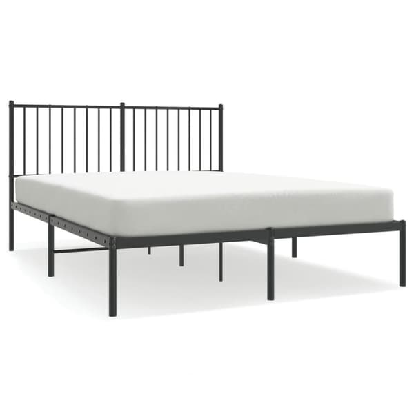 vidaXL sengeramme med sengegavl 140x200 cm metal sort