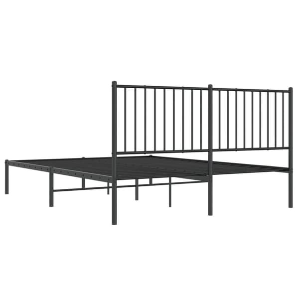 vidaXL sengeramme med sengegavl 160x200 cm metal sort
