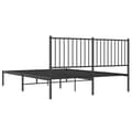 Miniatyrbillede 7 af 9: vidaXL sengeramme med sengegavl 160x200 cm metal sort