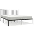 Miniatyrbillede 1 af 9: vidaXL sengeramme med sengegavl 160x200 cm metal sort