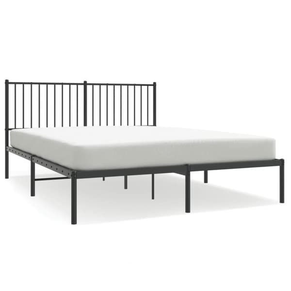 vidaXL sengeramme med sengegavl 160x200 cm metal sort