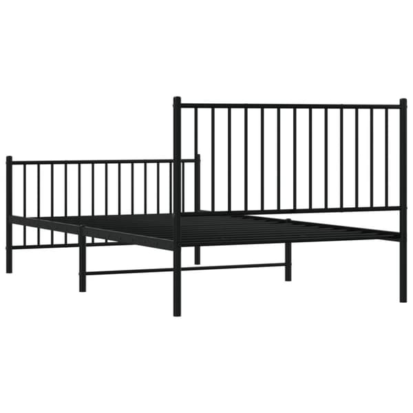 vidaXL Metallinen sängynrunko päädyillä musta 107x203 cm
