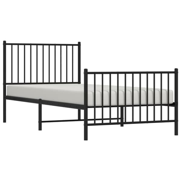 vidaXL Metallinen sängynrunko päädyillä musta 90x200 cm