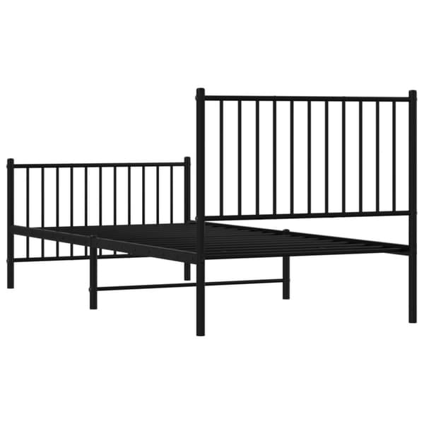 vidaXL Metallinen sängynrunko päädyillä musta 90x200 cm