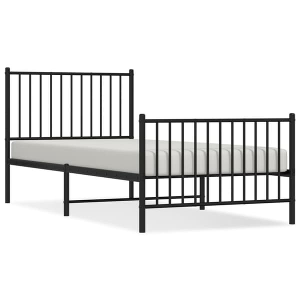 vidaXL Metallinen sängynrunko päädyillä musta 90x200 cm