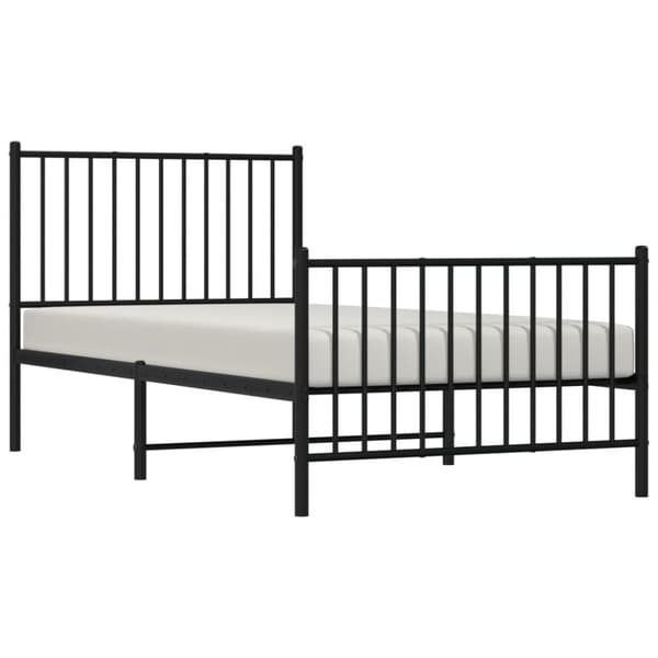 vidaXL Metallinen sängynrunko päädyillä musta 90x190 cm