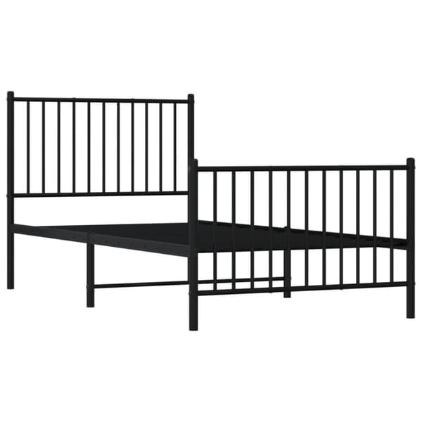 vidaXL Metallinen sängynrunko päädyillä musta 90x190 cm
