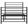 Miniatyrbilde 6 av 10: vidaXL Sengeramme i metall med hode- og fotgavl svart 75x190 cm