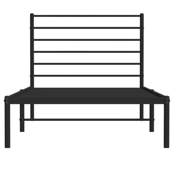 vidaXL sengeramme med sengegavl 80x200 cm metal sort