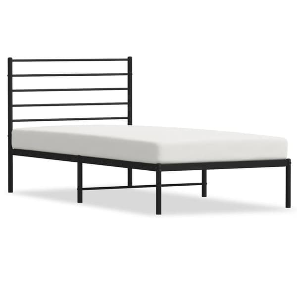 vidaXL sengeramme med sengegavl 80x200 cm metal sort