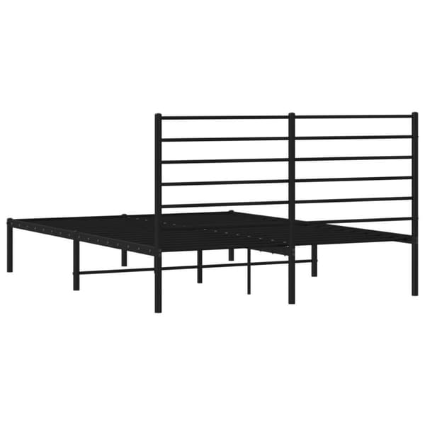 vidaXL sengeramme med sengegavl 120x200 cm metal sort