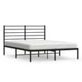 Miniatyrbillede 1 af 10: vidaXL sengeramme med sengegavl 120x200 cm metal sort