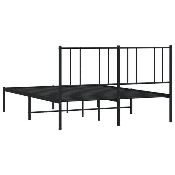 vidaXL Sengeramme i metall med hodegavl svart 140x190 cm