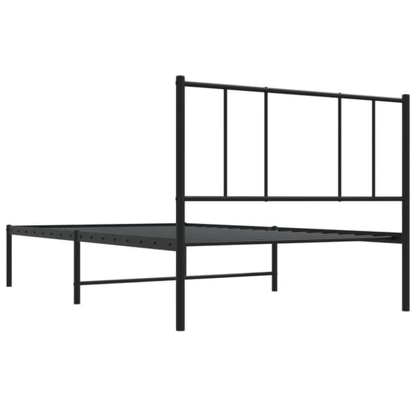 vidaXL Metallinen sängynrunko päädyllä musta 80x200 cm