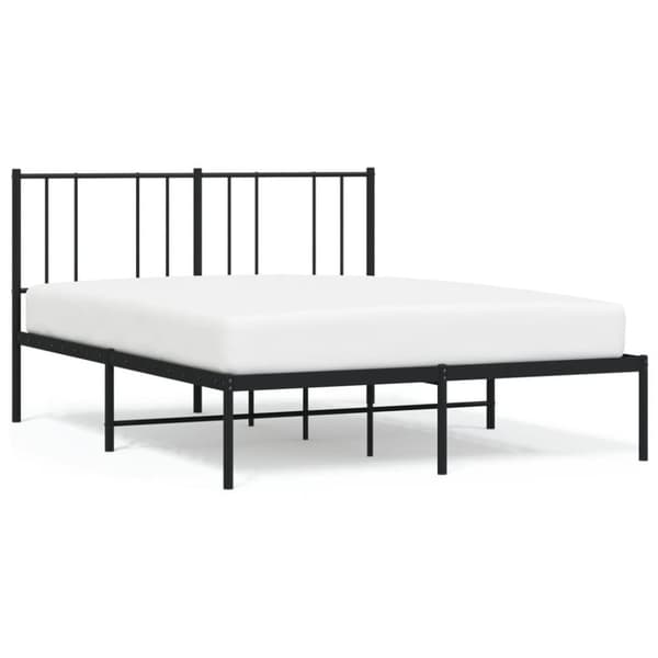 vidaXL sengeramme med sengegavl 140x190 cm metal sort