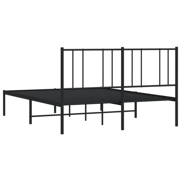 vidaXL sengeramme med sengegavl 120x200 cm metal sort