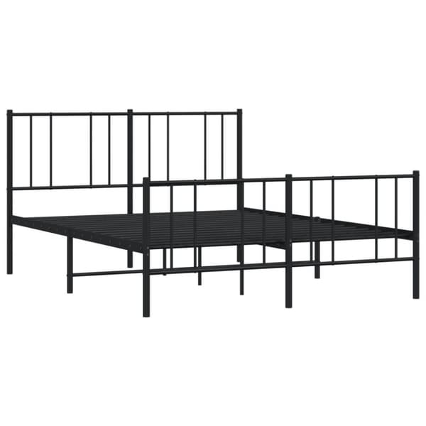 vidaXL Metallinen sängynrunko päädyillä musta 120x190 cm
