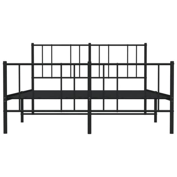 vidaXL Metallinen sängynrunko päädyillä musta 140x200 cm