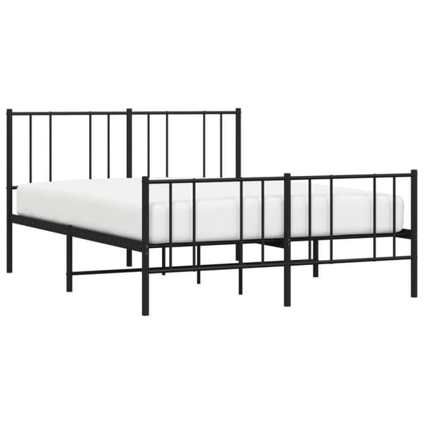 vidaXL sengeramme med sengegavl og fodgærde 160x200 cm metal sort