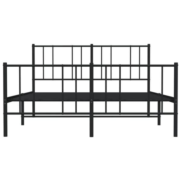 vidaXL sengeramme med sengegavl og fodgærde 160x200 cm metal sort