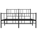 Miniatyrbillede 6 af 10: vidaXL sengeramme med sengegavl og fodgærde 160x200 cm metal sort