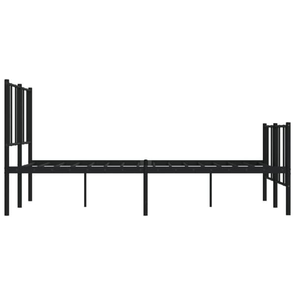 vidaXL sengeramme med sengegavl og fodgærde 160x200 cm metal sort