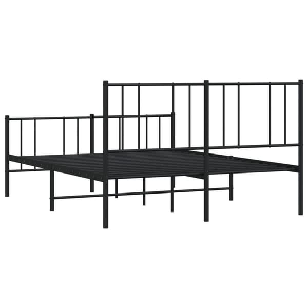 vidaXL sengeramme med sengegavl og fodgærde 160x200 cm metal sort