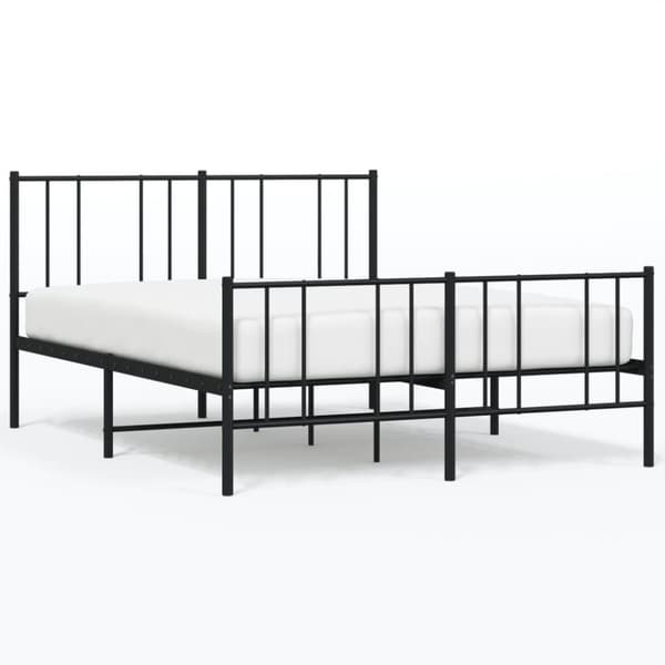 vidaXL sengeramme med sengegavl og fodgærde 160x200 cm metal sort