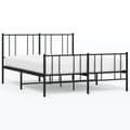 Miniatyrbillede 1 af 10: vidaXL sengeramme med sengegavl og fodgærde 160x200 cm metal sort