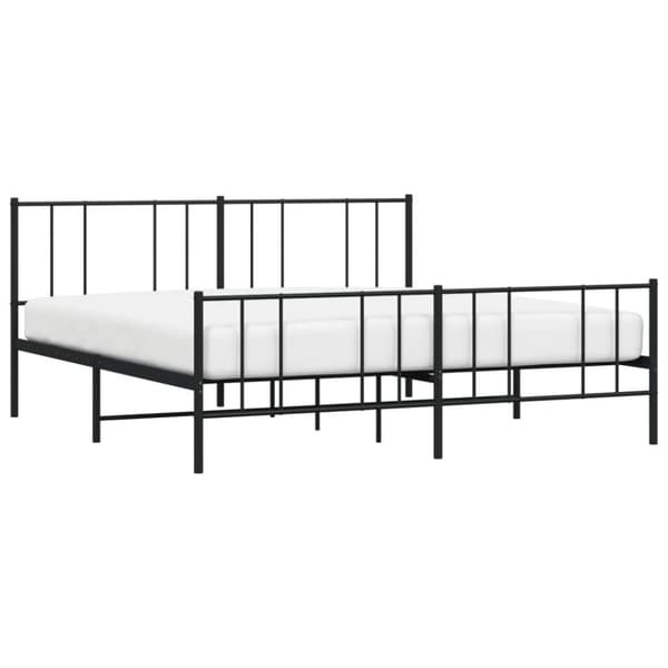 vidaXL sengeramme med sengegavl og fodgærde 180x200 cm metal sort