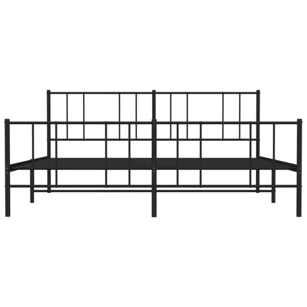 vidaXL sengeramme med sengegavl og fodgærde 180x200 cm metal sort