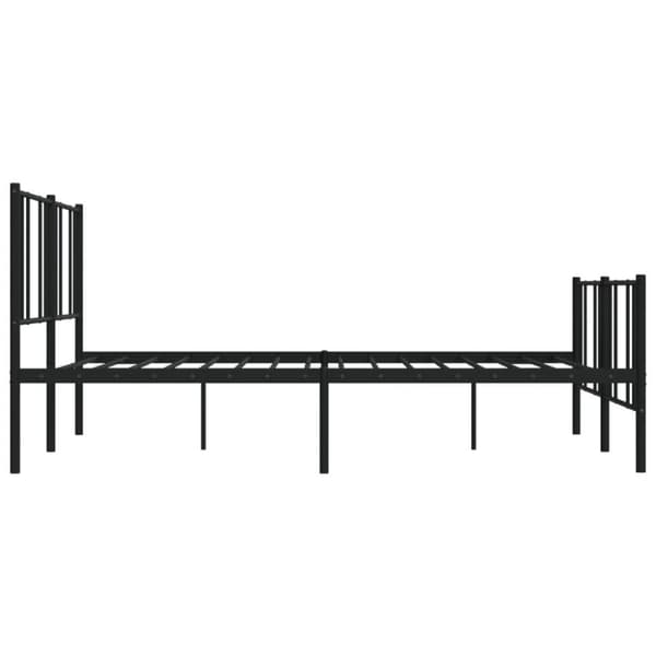 vidaXL sengeramme med sengegavl og fodgærde 180x200 cm metal sort