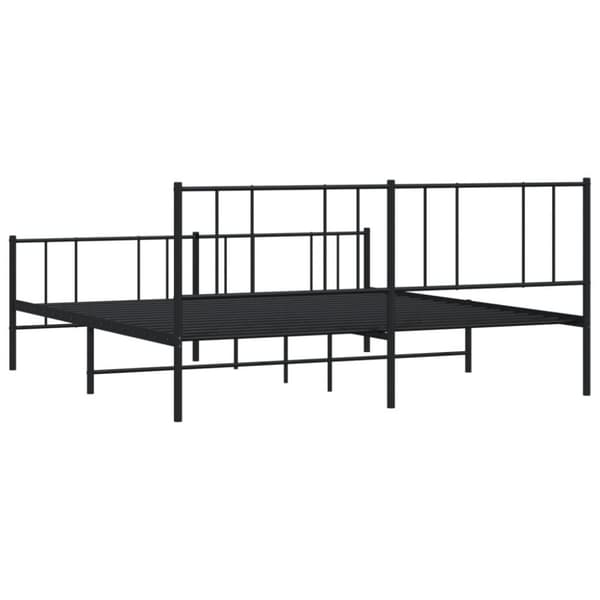 vidaXL sengeramme med sengegavl og fodgærde 180x200 cm metal sort