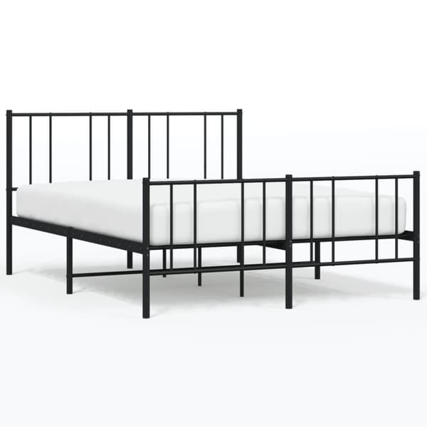 vidaXL Sengeramme i metall med hode- og fotgavl svart 120x190 cm