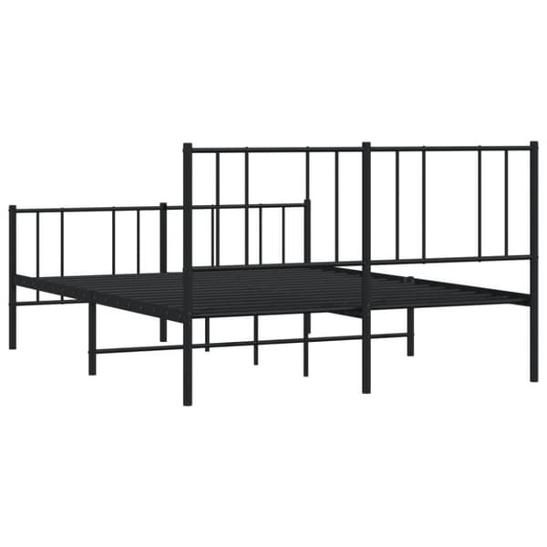 vidaXL Sengeramme i metall med hode- og fotgavl svart 140x200 cm