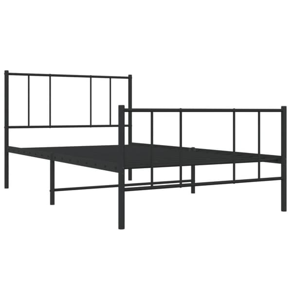 vidaXL Sengeramme i metall med hode- og fotgavl svart 90x200 cm