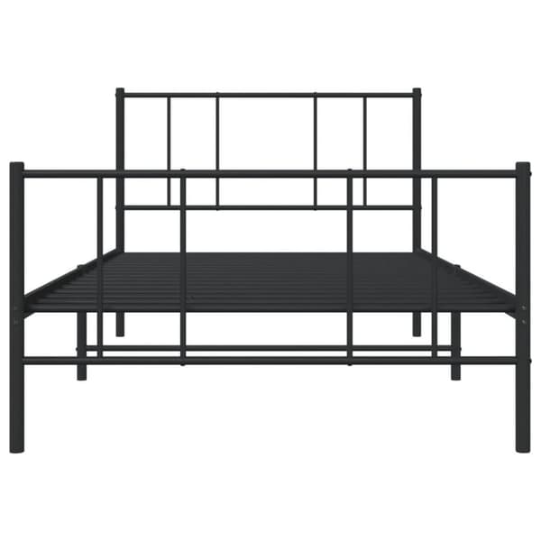 vidaXL Sengeramme i metall med hode- og fotgavl svart 90x200 cm