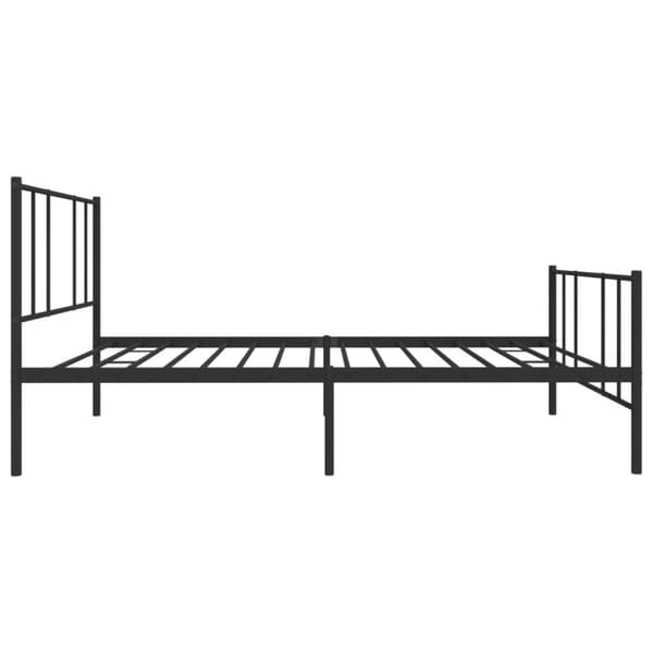 vidaXL Sengeramme i metall med hode- og fotgavl svart 90x200 cm