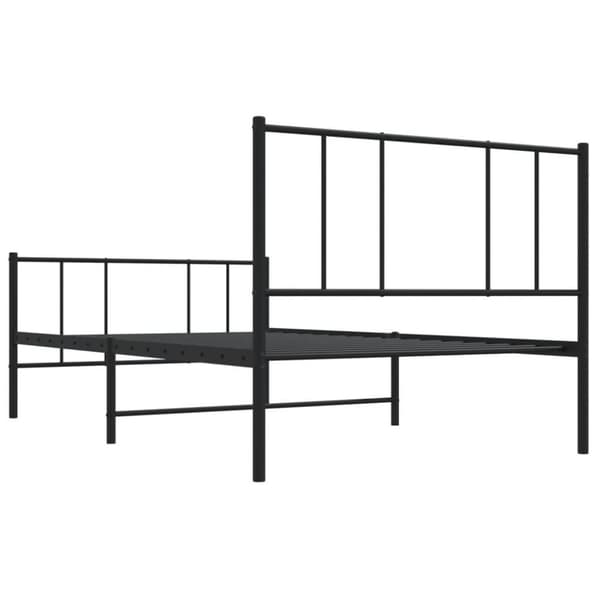 vidaXL Sengeramme i metall med hode- og fotgavl svart 90x200 cm