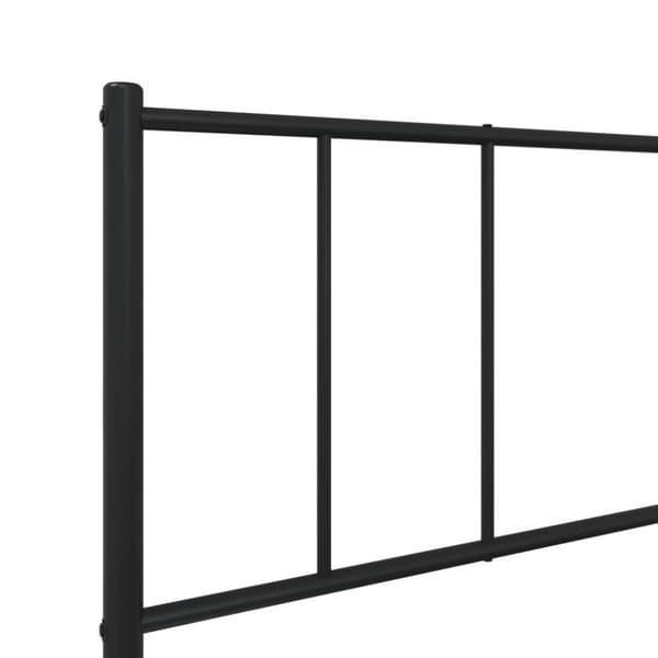 vidaXL Sengeramme i metall med hode- og fotgavl svart 90x200 cm