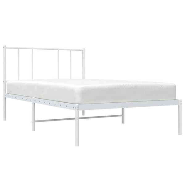 vidaXL sengeramme med sengegavl 80x200 cm metal hvid