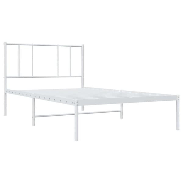 vidaXL sengeramme med sengegavl 80x200 cm metal hvid