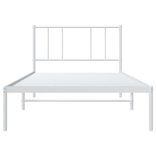 vidaXL sengeramme med sengegavl 80x200 cm metal hvid